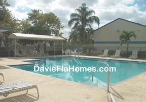 Pool area at Townhomes at Orange Drive in Davie FL