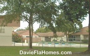 Pool area at Estates of Alpine Woods in Davie FL