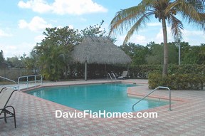 Pool area at Jasmine Lakes in Davie FL