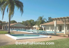 Pool area at The Escape at Arrowhead in Davie Florida